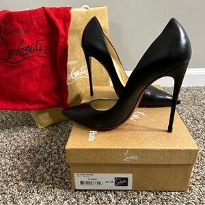 Christian Louboutin So Kate 120mm Leather Black Pumps 10.5